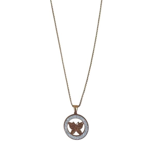 Butterfly Necklace Gold Tone - Picture 4 of 6